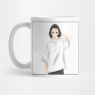 Anime Girl design with Transparent Background Mug